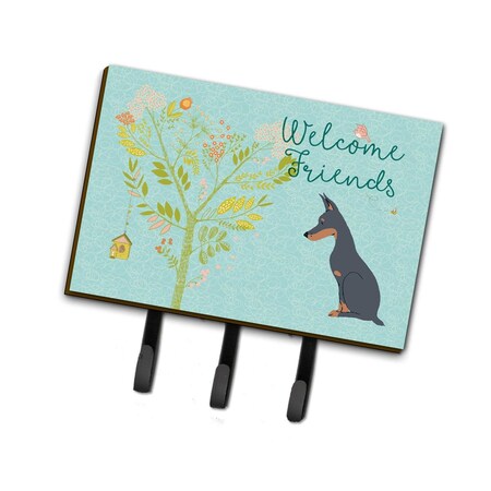 Carolines Treasures Welcome Friends Doberman Pinscher Leash or Key Holder, 6 x 2 x 9 in. BB7586TH68